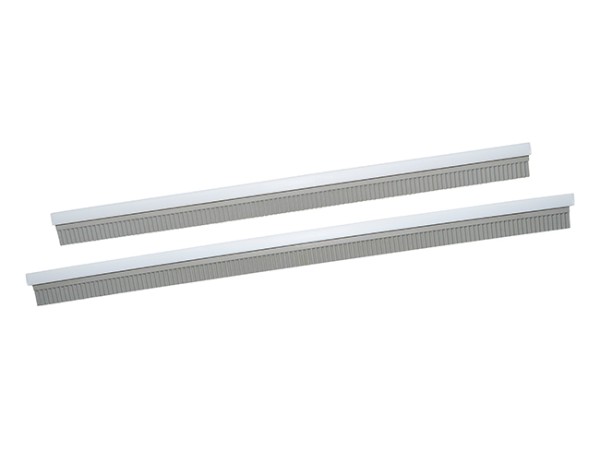 Sauglippensatz mit Plastikleiste, 349 x 21 mm und 319 x 21 mm, Gummi grau