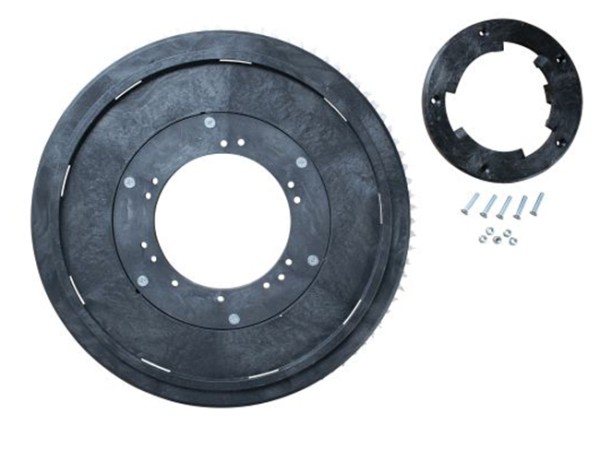 Schrubbbürste - Ø 355 / 380 mm - 15 ", Poly 0,6 mm glatt weiß