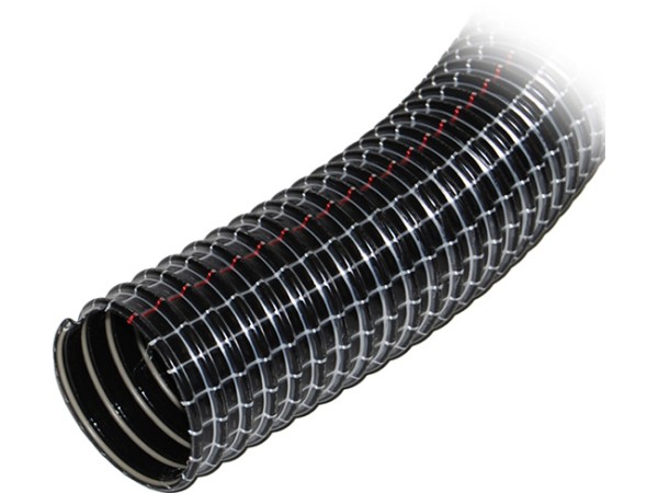 Saugschlauch Nennweite 51 mm mit Federstahlspirale- Farbe schwarz/weiß Länge 15 m